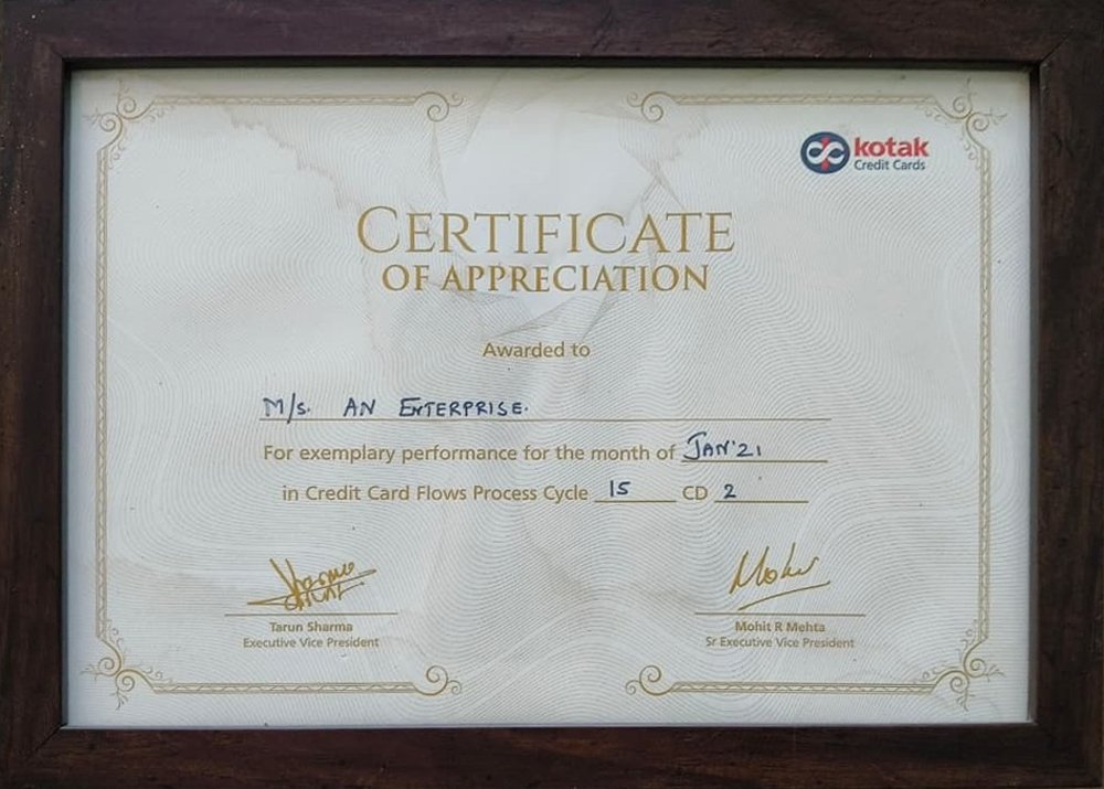 Kotak Credit Cards — Cycle 15 CD 2 Jan'21